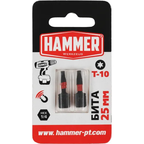 Набор бит Hammer 203-179 универсал. Дл=25мм (2пред.) для шуруповертов
