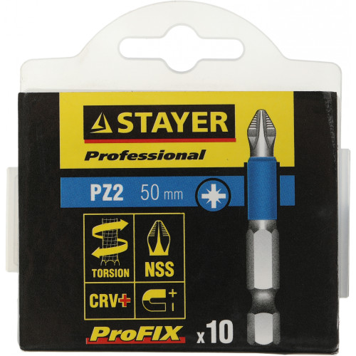 Набор бит Stayer 26223-2-50-10_z01 (10пред.) для шуруповертов/дрелей