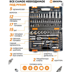 Набор инструментов Вихрь 73/6/7/5 94 предмета (жесткий кейс)