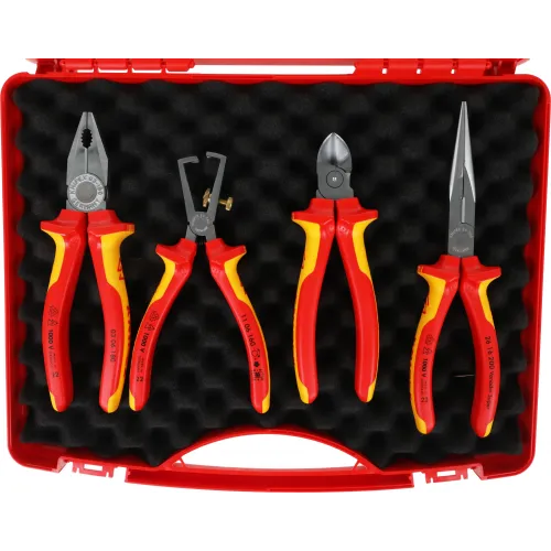 Набор инструментов Knipex KN-002015 4 предмета диэлектр.покр. (жесткий кейс)