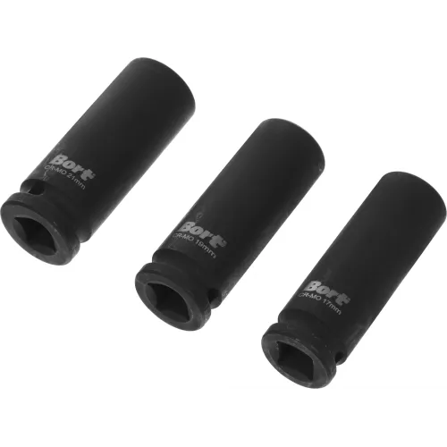 Набор головок Bort BTK-3M 3 предмета (жесткий кейс)