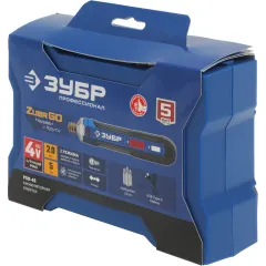 Отвертка аккум. Зубр PSD-4S аккум. патрон:шестигранник 6.35 мм (1/4) (кейс в комплекте)