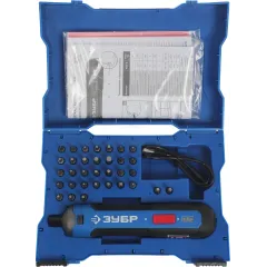 Отвертка аккум. Зубр PSD-4S аккум. патрон:шестигранник 6.35 мм (1/4) (кейс в комплекте)