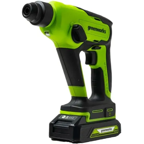 Перфоратор Greenworks GD24SDS1 патрон:SDS-plus уд.:1.2Дж аккум. (кейс в комплекте)