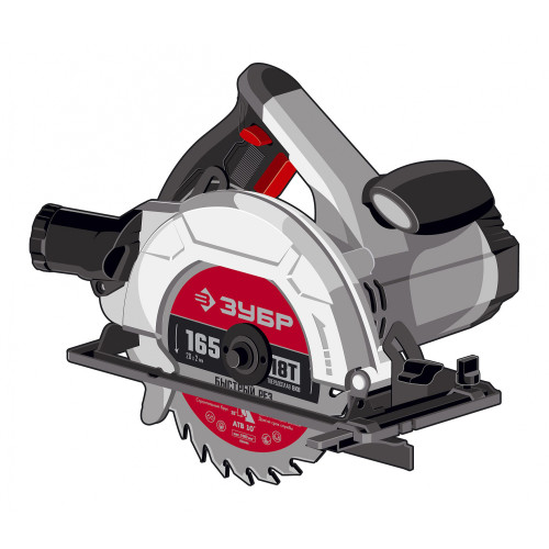 Циркулярная пила (дисковая) Зубр ПД-55 1300Вт (ручная) D диска.:165мм