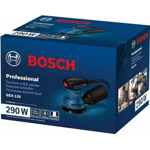 Эксцентриковая шлифмашина Bosch GEX 125 290Вт D125мм (06013A80F0)