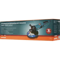 Углошлифовальная машина Кратон AMG-2100-230JC 2100Вт 6000об/мин рез.шпин.:M14 d=230мм (3 05 01 047)