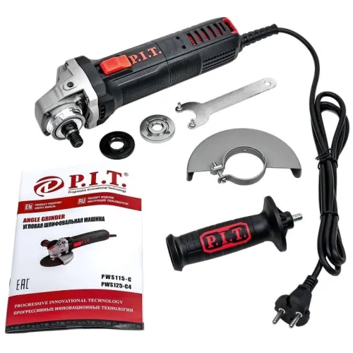 Углошлифовальная машина P.I.T. PWS115-C 800Вт 11000об/мин рез.шпин.:M14 d=115мм