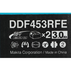 Дрель-шуруповерт Makita DDF453RFE аккум. патрон:быстрозажимной (кейс в комплекте)