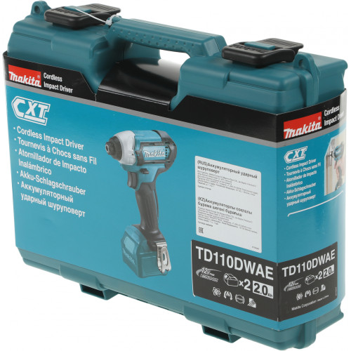 Шуруповерт Makita TD110DWAE аккум. патрон:держатель бит 1/4" (кейс в комплекте)