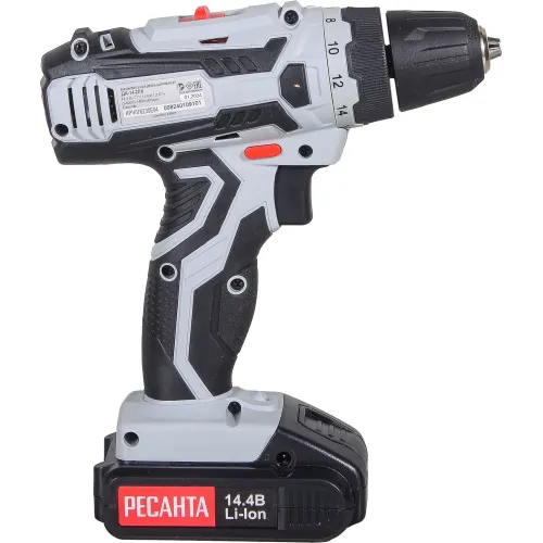 Дрель-шуруповерт Ресанта ДА-14-2ЛК аккум. патрон:быстрозажимной (кейс в комплекте) (75/14/4)