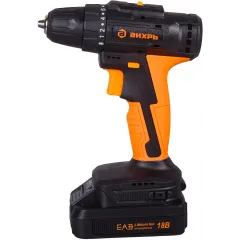 Дрель-шуруповерт Вихрь ДА-18Л-2К/Б аккум. патрон:быстрозажимной (кейс в комплекте) (72/14/22)
