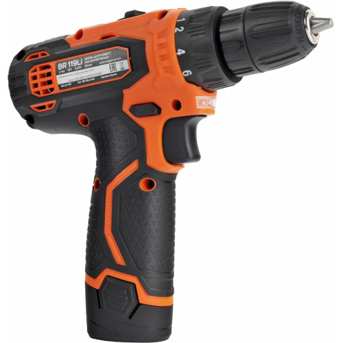 Дрель-шуруповерт Patriot BR 119Li аккум. патрон:быстрозажимной (кейс в комплекте) (180301119)