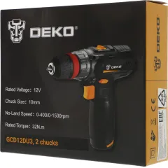 Дрель-шуруповерт Deko GCD12DU3 аккум. патрон:быстрозажимной (063-4114)