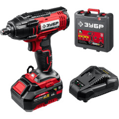 Гайковерт Зубр ГУЛ-255-41 аккум. патрон:квад.1/2" (кейс в комплекте)