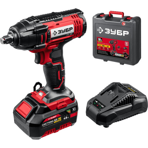 Гайковерт Зубр ГУЛ-255-41 аккум. патрон:квад.1/2" (кейс в комплекте)