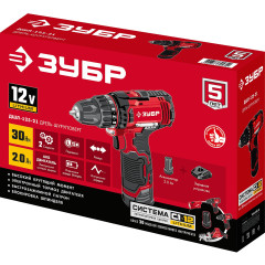 Дрель-шуруповерт Зубр ДШЛ-125-21 аккум. патрон:быстрозажимной