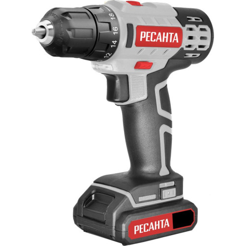Дрель-шуруповерт Ресанта ДА-50Л2-18А аккум. патрон:быстрозажимной (кейс в комплекте) (75/14/9)