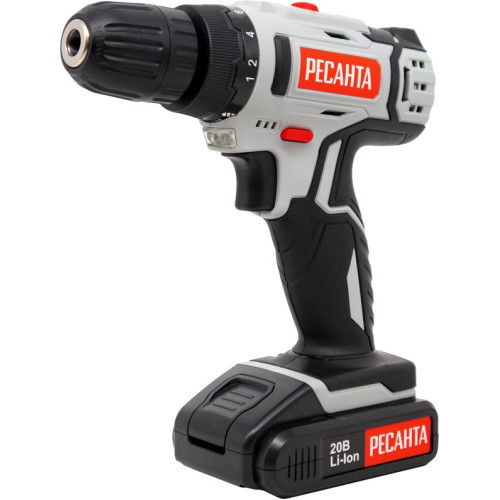 Дрель-шуруповерт Ресанта ДА-20-2ЛК аккум. патрон:быстрозажимной (кейс в комплекте) (75/14/11)