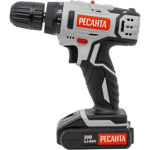 Дрель-шуруповерт Ресанта ДА-20-2ЛК аккум. патрон:быстрозажимной (кейс в комплекте) (75/14/11)