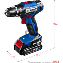 Дрель-шуруповерт Зубр DL-201-22 аккум. патрон:быстрозажимной (кейс в комплекте)