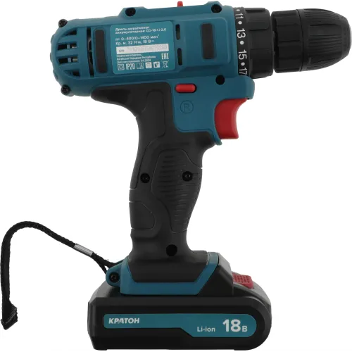 Дрель-шуруповерт Кратон CD-18-Li-2,0 аккум. патрон:быстрозажимной (3 11 01 057)