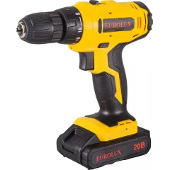 Дрель-шуруповерт Eurolux ДА-20/2Li аккум. патрон:быстрозажимной (кейс в комплекте) (72/14/52)