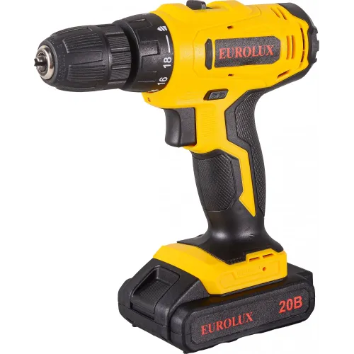 Дрель-шуруповерт Eurolux ДА-20/2Li аккум. патрон:быстрозажимной (кейс в комплекте) (72/14/52)