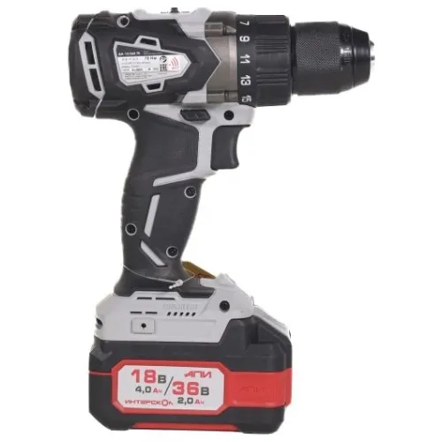 Дрель-шуруповерт Интерскол ДА-13/36В 70 аккум. патрон:быстрозажимной (кейс в комплекте) (814.2.2.70)