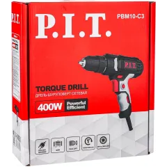 Дрель-шуруповерт P.I.T. PBM10-C3 400Вт патрон:быстрозажимной