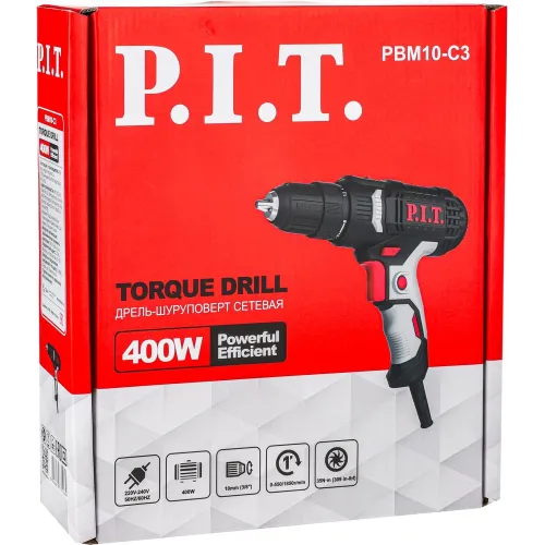 Дрель-шуруповерт P.I.T. PBM10-C3 400Вт патрон:быстрозажимной