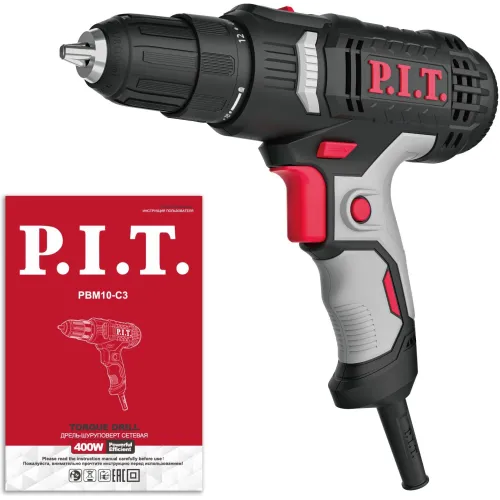Дрель-шуруповерт P.I.T. PBM10-C3 400Вт патрон:быстрозажимной
