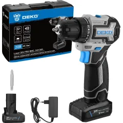 Дрель-шуруповерт Deko Loner 20V PRO аккум. патрон:быстрозажимной (кейс в комплекте) (085-1010)