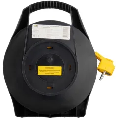 Удлинитель силовой IEK Industrial (WKP14-10-04-10) 3x1.0кв.мм 4розет. 10м ПВС 10A катушка желтый