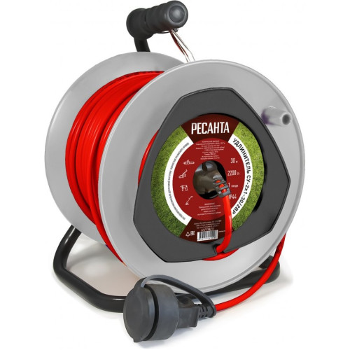 Удлинитель силовой Ресанта СУ-2х1-30/2ВР (61/118/11) 2x1.0кв.мм 4розет. 40м ПВС катушка оранжевый