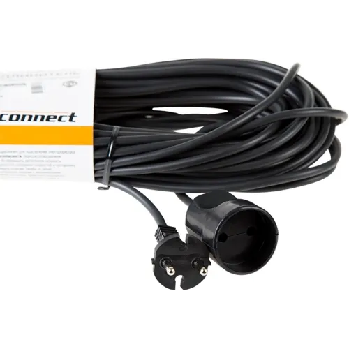 Удлинитель силовой PROconnect PROc-Uc (11-7115) 2x0.75кв.мм 1розет. 20м ПВС 6A без катушки черный