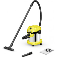 Строительный пылесос Karcher WD 2 Plus S V-15/4/18 1000Вт (уборка: сухая/сбор воды) желтый