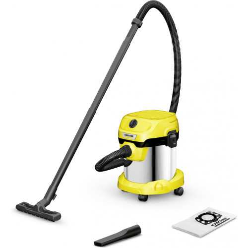 Строительный пылесос Karcher WD 2 Plus S V-15/4/18 1000Вт (уборка: сухая/сбор воды) желтый