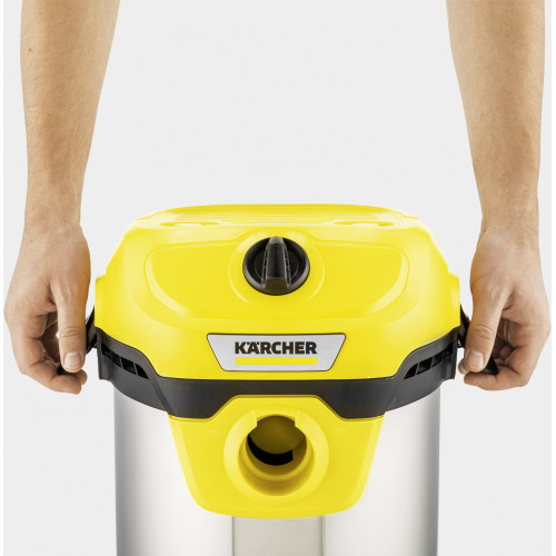 Строительный пылесос Karcher WD 2 Plus S V-15/4/18 1000Вт (уборка: сухая/сбор воды) желтый