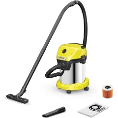 Строительный пылесос Karcher WD 3 S V-17/4/20 1000Вт (уборка: сухая/сбор воды) желтый