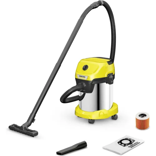 Строительный пылесос Karcher WD 3 S V-17/4/20 1000Вт (уборка: сухая/сбор воды) желтый