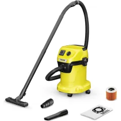 Строительный пылесос Karcher WD 3 P V-17/4/20 1000Вт (уборка: сухая/сбор воды) желтый