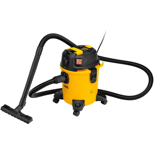 Строительный пылесос Denzel RVC20 1400Вт (уборка: сухая/сбор воды/выдув) желтый