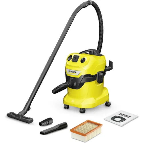 Строительный пылесос Karcher WD 4 P V-20/5/22 1000Вт (уборка: сухая/сбор воды/выдув) желтый