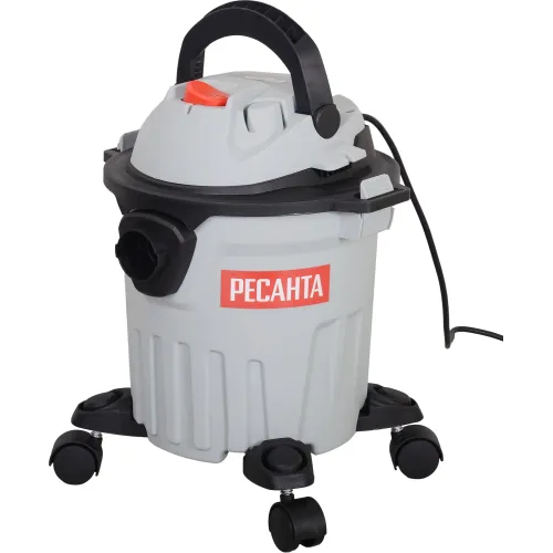 Строительный пылесос Ресанта ПС-1400-15 1400Вт (уборка: сухая/влажная) серый