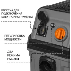 Строительный пылесос Bort BAX-700 1600Вт (уборка: сухая/влажная) серый