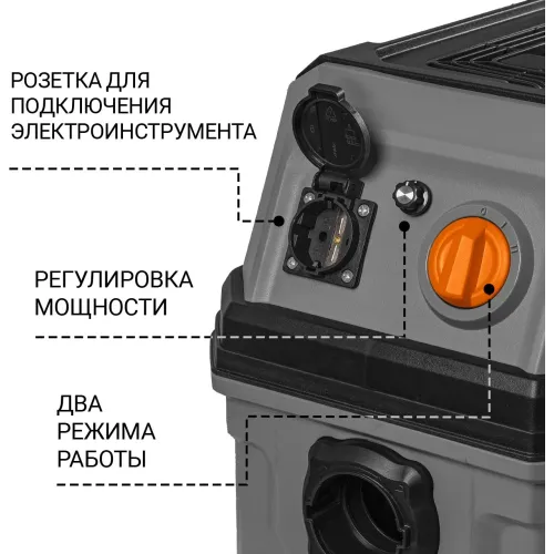 Строительный пылесос Bort BAX-700 1600Вт (уборка: сухая/влажная) серый