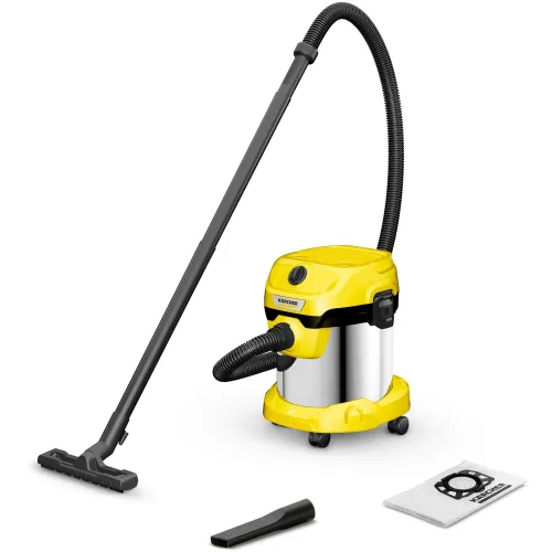Строительный пылесос Karcher WD 2 Plus S V-15/4/18 1000Вт (уборка: сухая/сбор воды) желтый