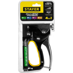 Степлер ручной Stayer BlackPro 140 скобы тип 140(6-14мм)/36(10-14мм)/300(10-14мм)/500(14мм)