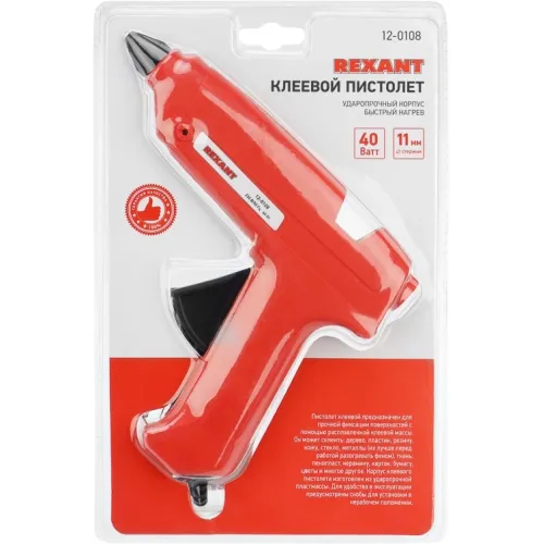 Клеевой пистолет Rexant 12-0108 40Вт 14гр/мин стерж.:11мм